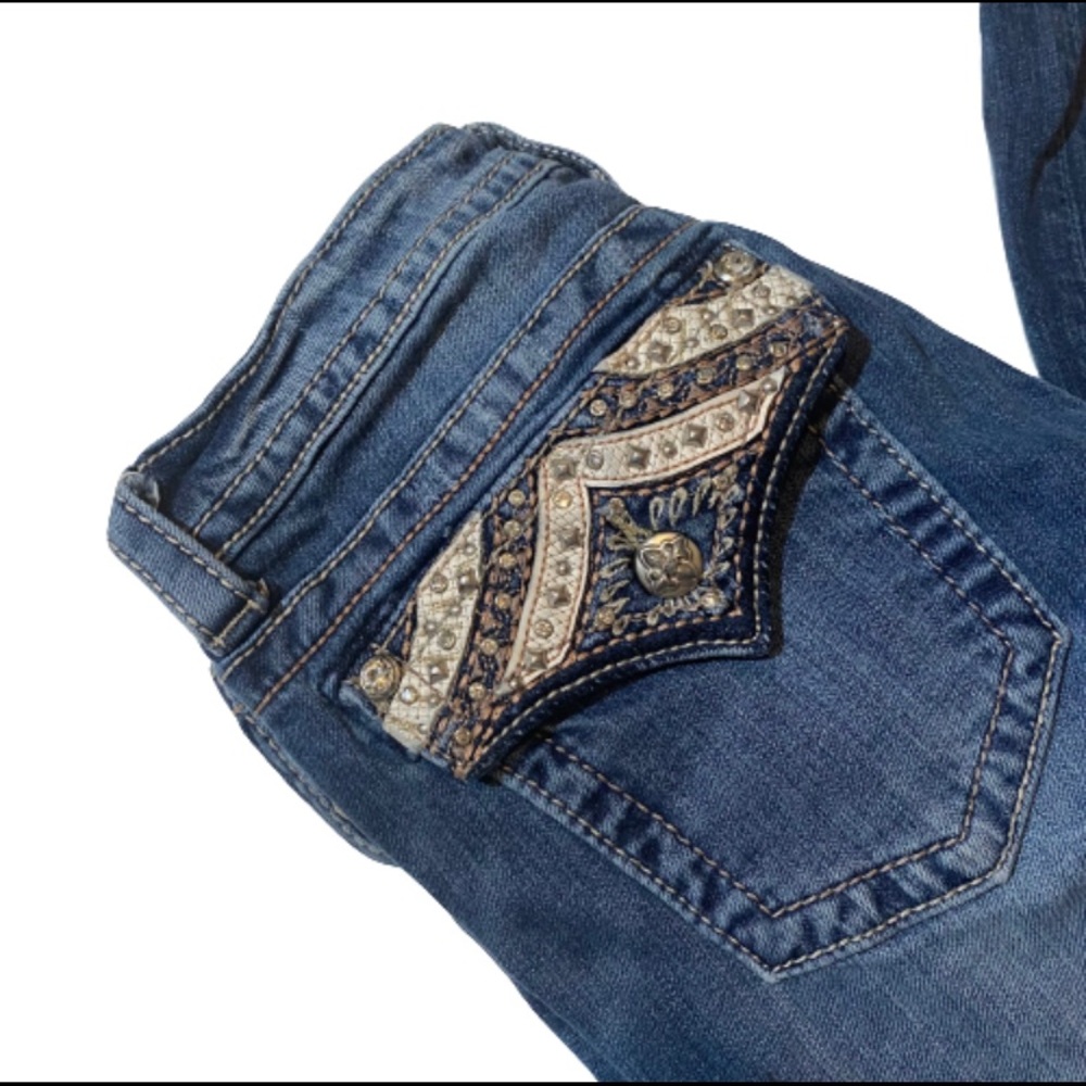 Miss Me Bootcut Flap Back Pocket Crystal Encrusted Jeans
